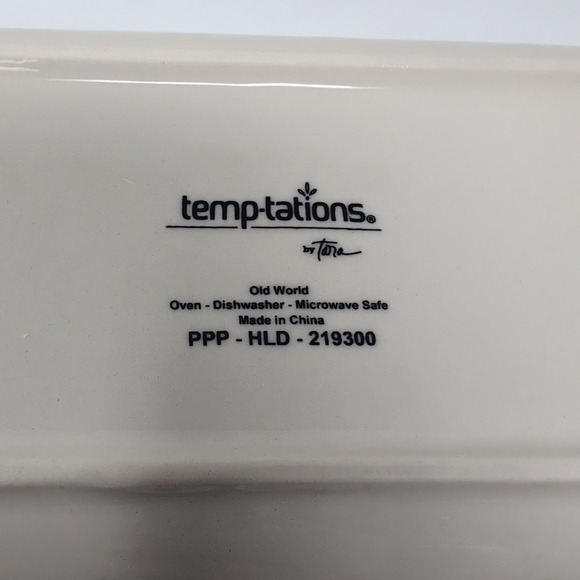 Temp-tations Old World 10" Ruffled Edge Ceramic Bread Basket Floral Dinnerware - Picture 6 of 6